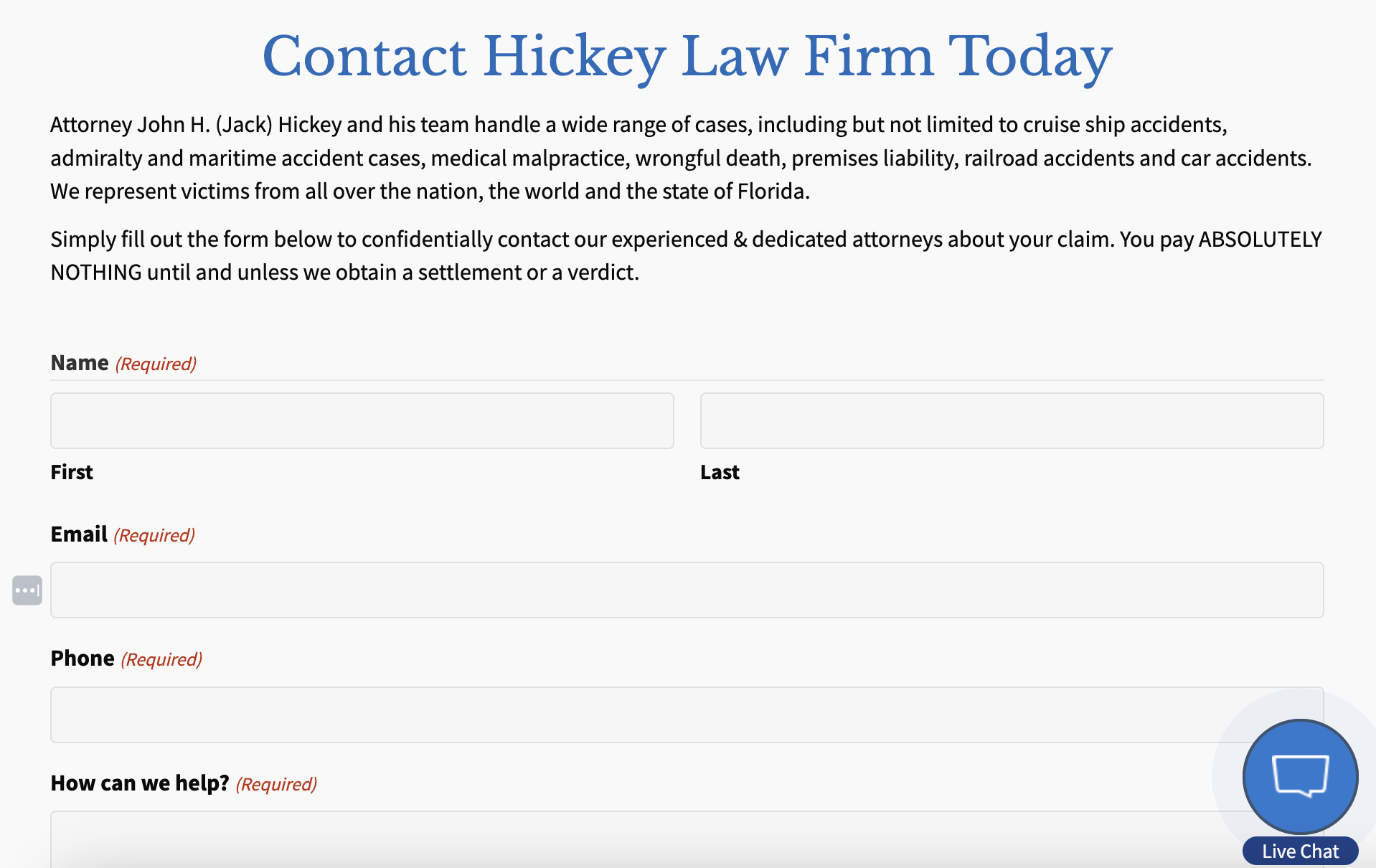 Personal Injury Intake Form Template