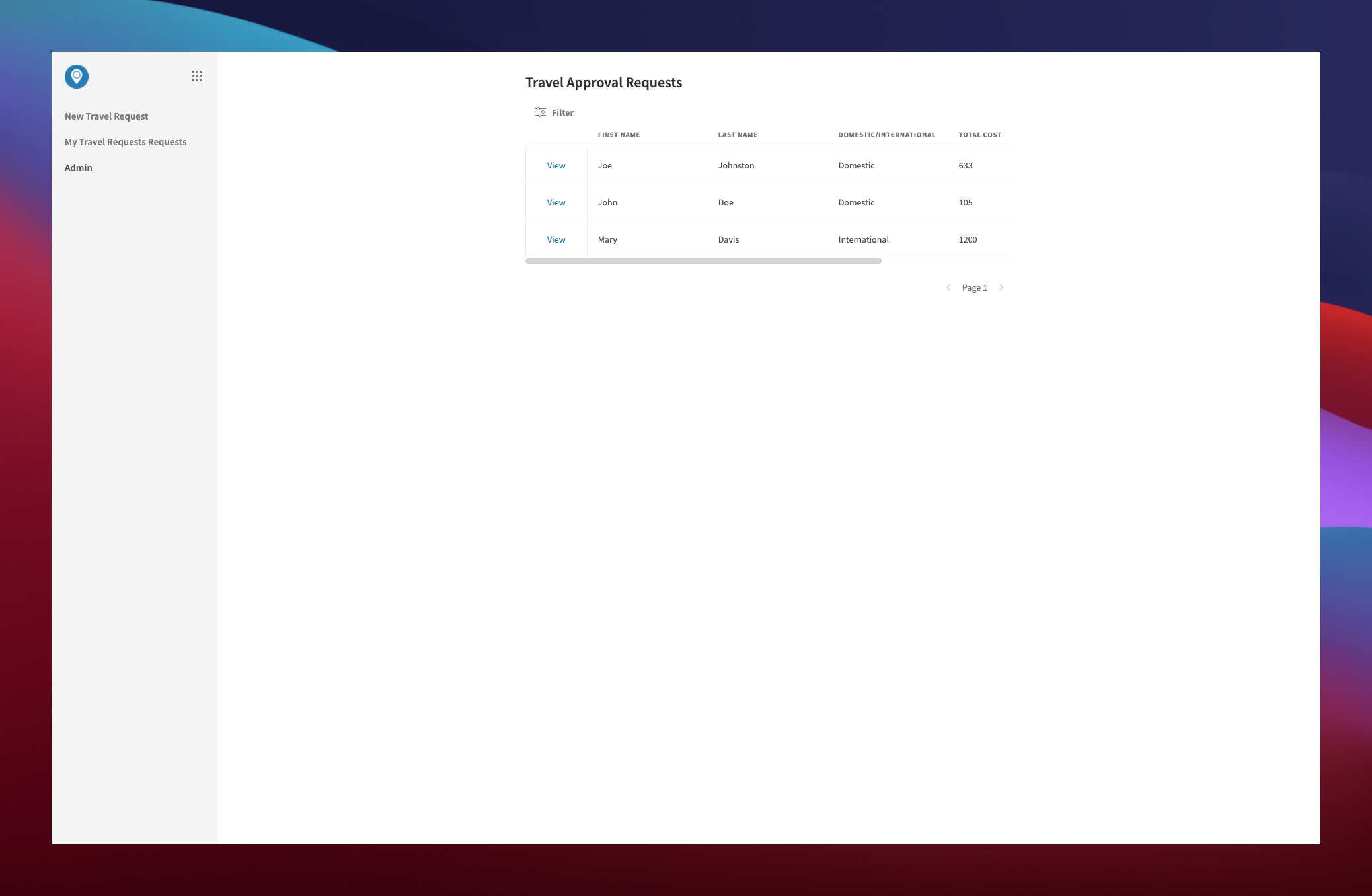 Travel Approval Request Template Budibase Low Code Builder