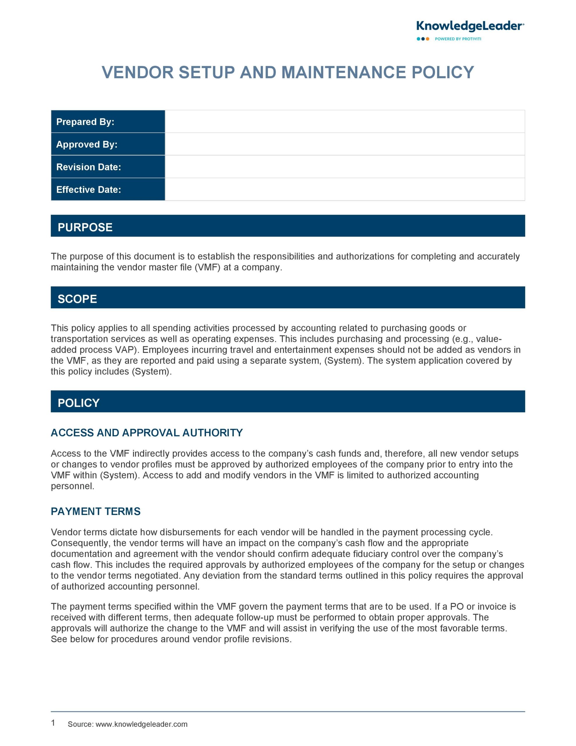New Vendor Setup Form Template Word