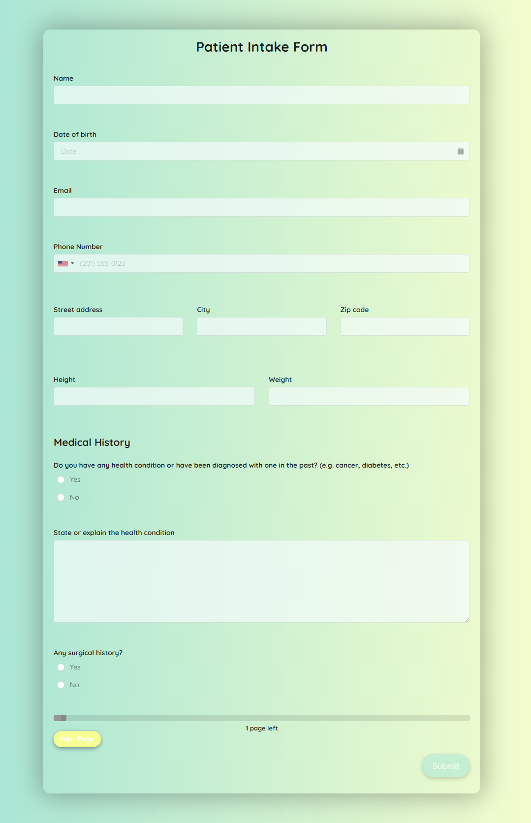 Veterinarian Patient Intake Form Template Formplus