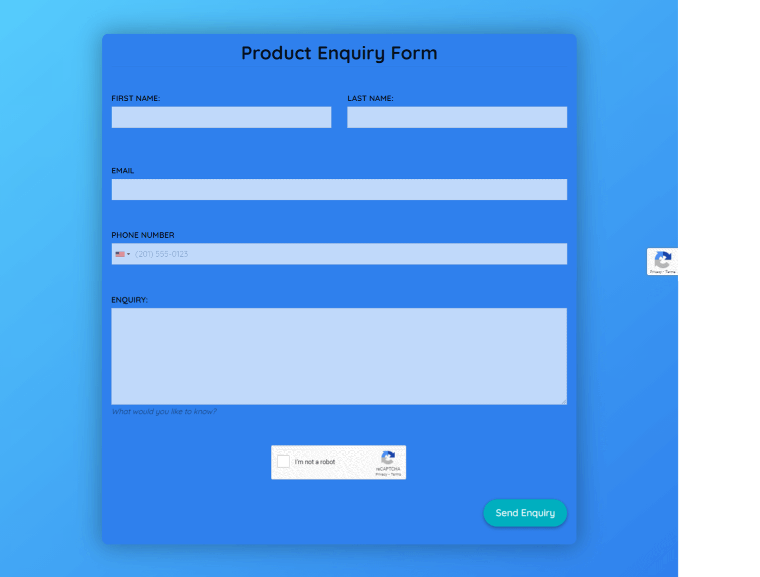 Website Enquiry Form Template Formplus