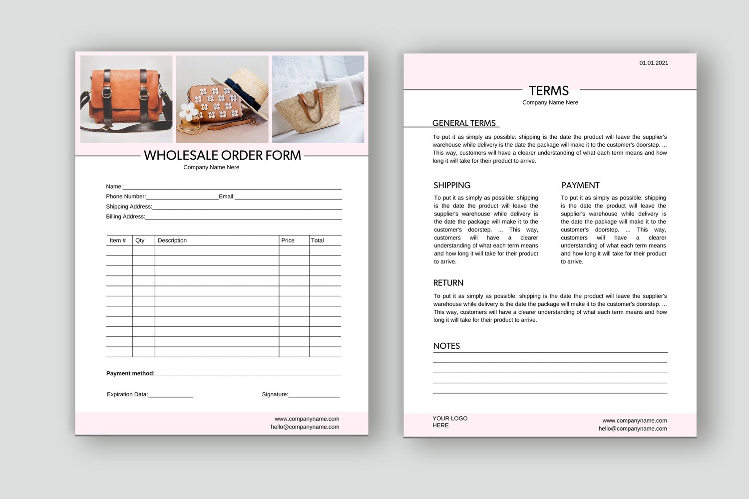 Wholesale Order Form 1084212 