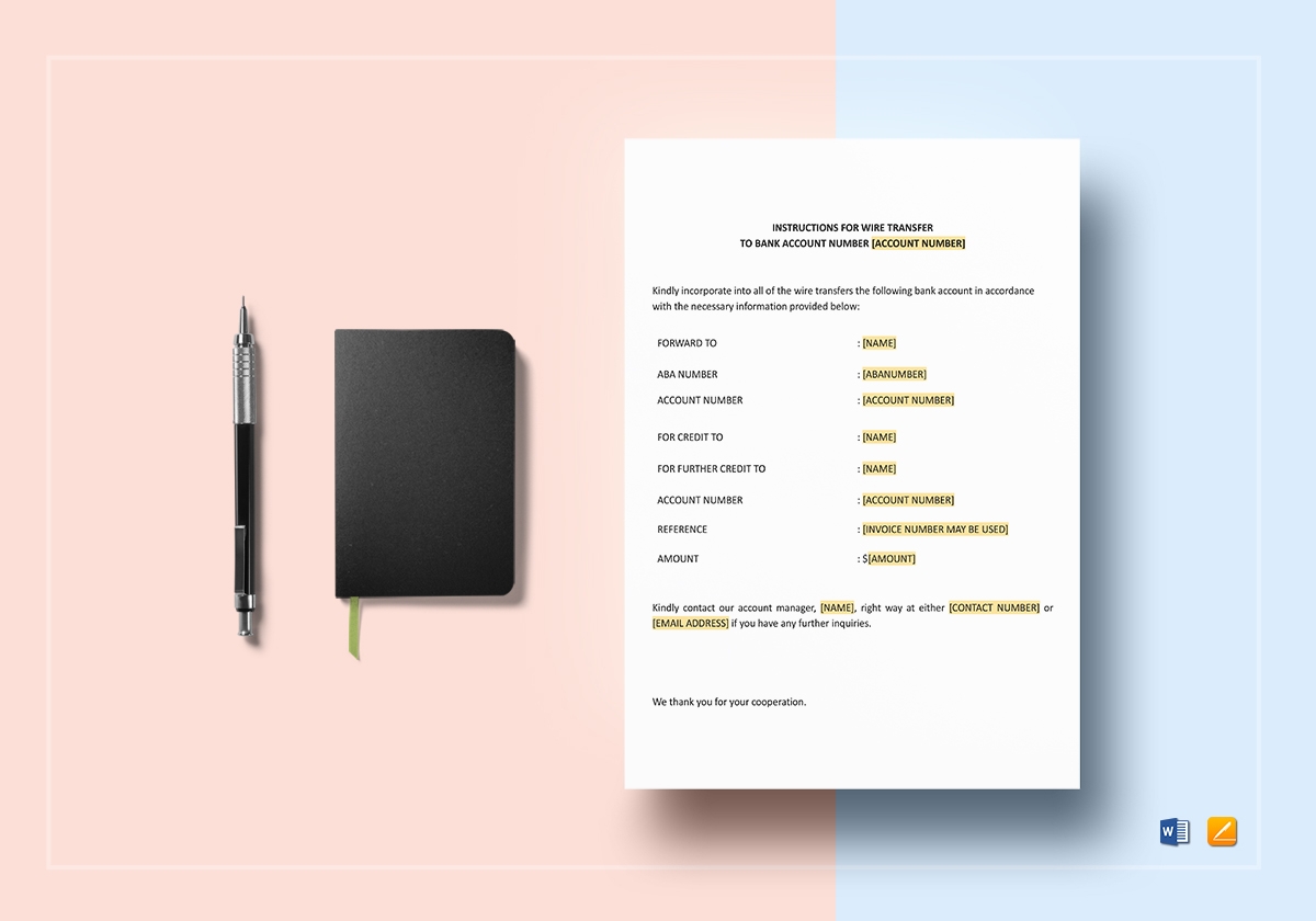 Bank Transfer Form Template